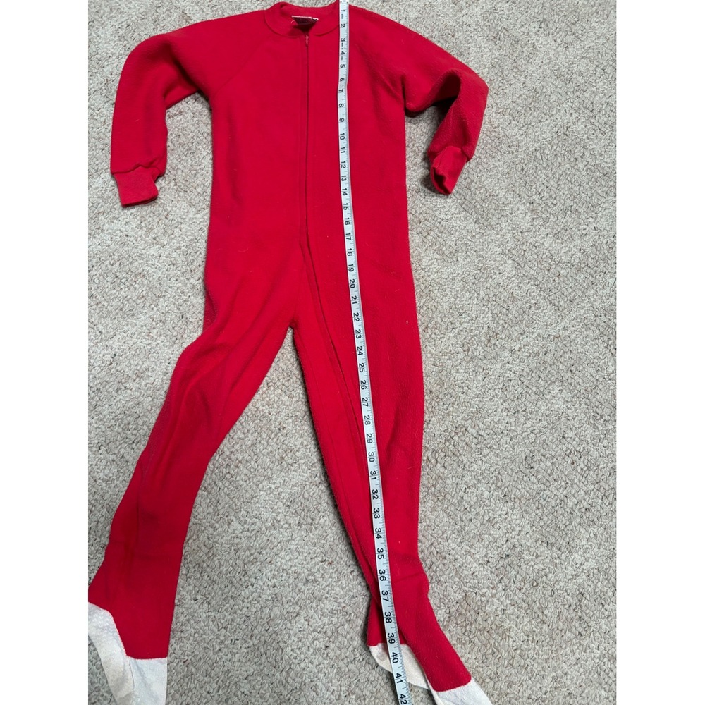 Dancing Bears Kids Red Fleece Footed Pajamas Sleeper Size 4T Vintage Style - Picture 5 of 5